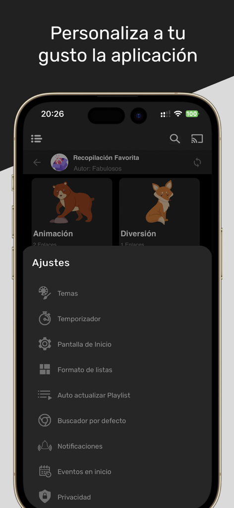Whatplay: Reproductor IPTV - Whatplay IPTV player settings menu on an iPhone screen