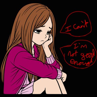 a realistic girl with depression