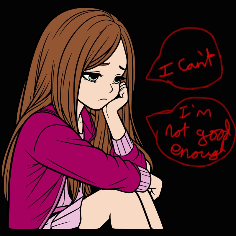 a realistic girl with depression