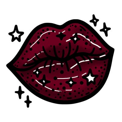 glittery lip