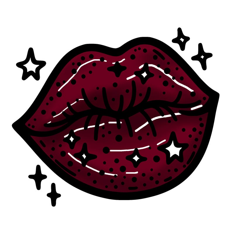 glittery lip