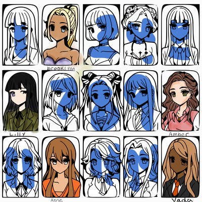 girls that look diffrent anime