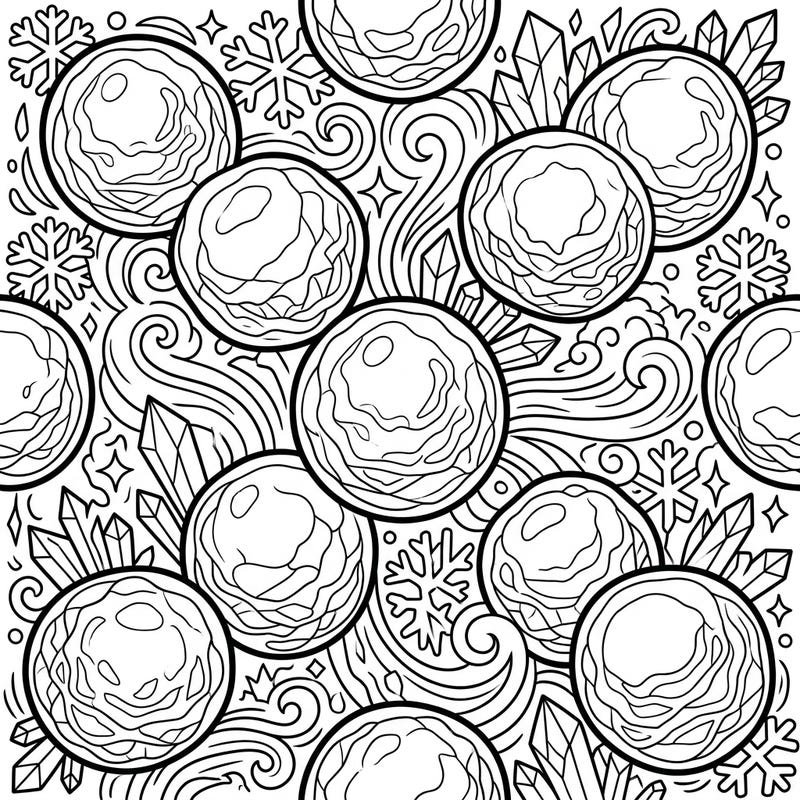 Experience an exciting winter scene with our Golf Ball Hailstone coloring page, specially designed for kids. Little artists will love bringing these large, textured hailstones and swirling icy patterns to life with their favorite colors.
