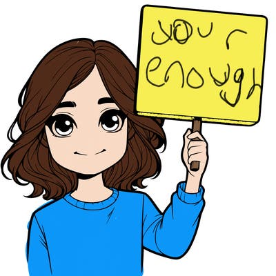 realistic girl holding up a sign