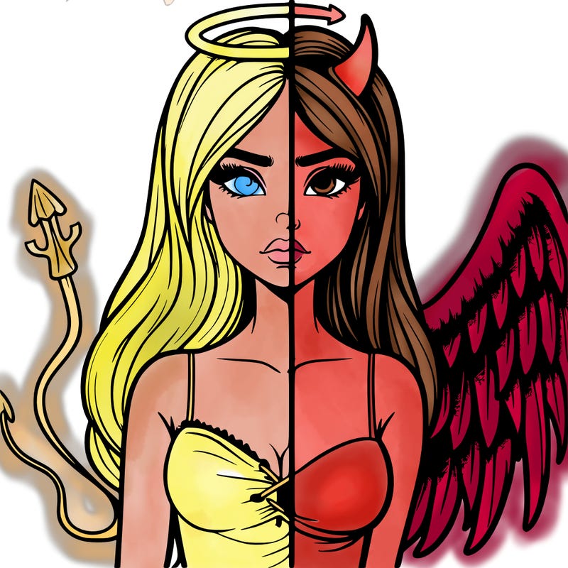 devil vs angel realistic girl