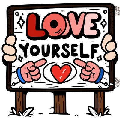 a sign where it is written: love yourself