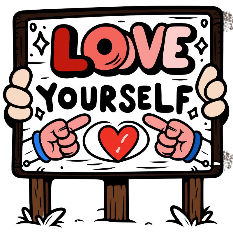 a sign where it is written: love yourself