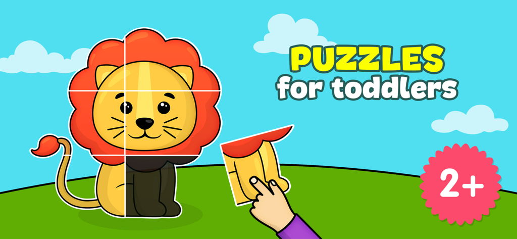 Educational lion puzzle game for toddlers aged 2 and up