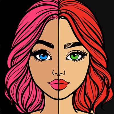 realistic girl split half