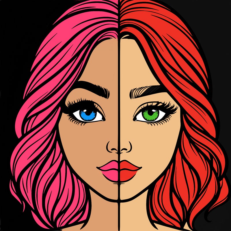 realistic girl split half