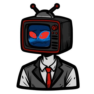 man with tv head