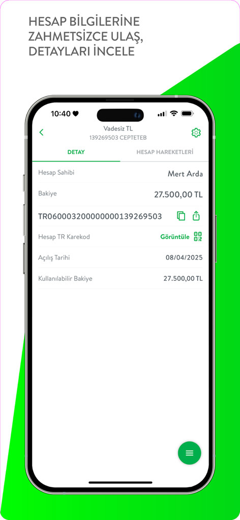 CEPTETEB - CEPTETEB-Mobil-App-Oberfläche mit Details zum türkischen Lira-Konto und verfügbarem Guthaben