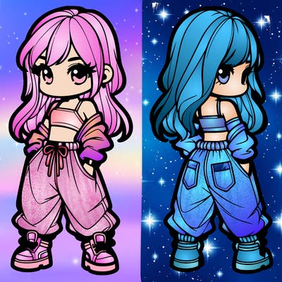 girl in crop top and baggy pants