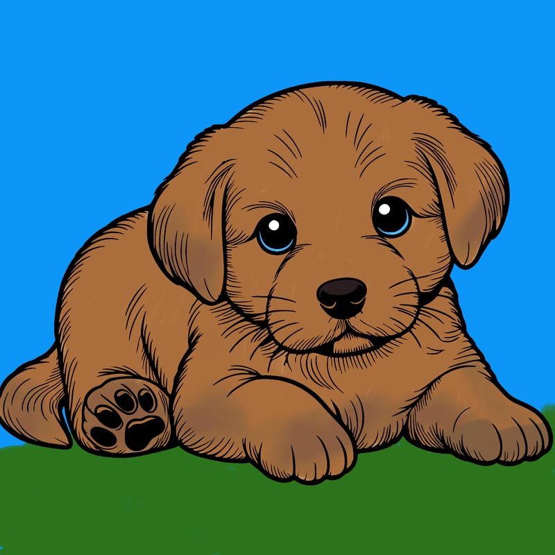 a cute realistic puppy