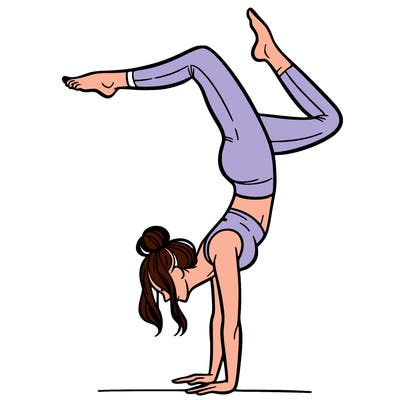 a woman doing a handstand