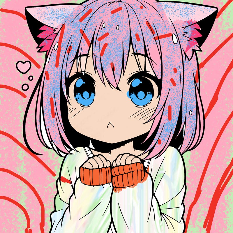 shy anime catgirl