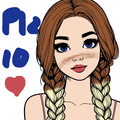 realistic girl with braids