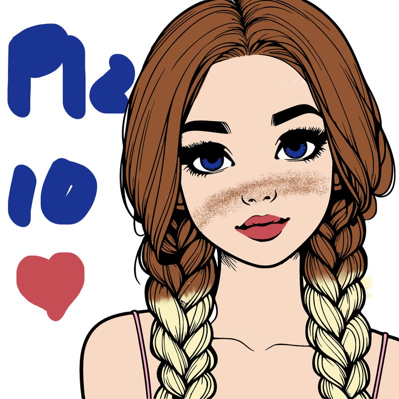 realistic girl with braids