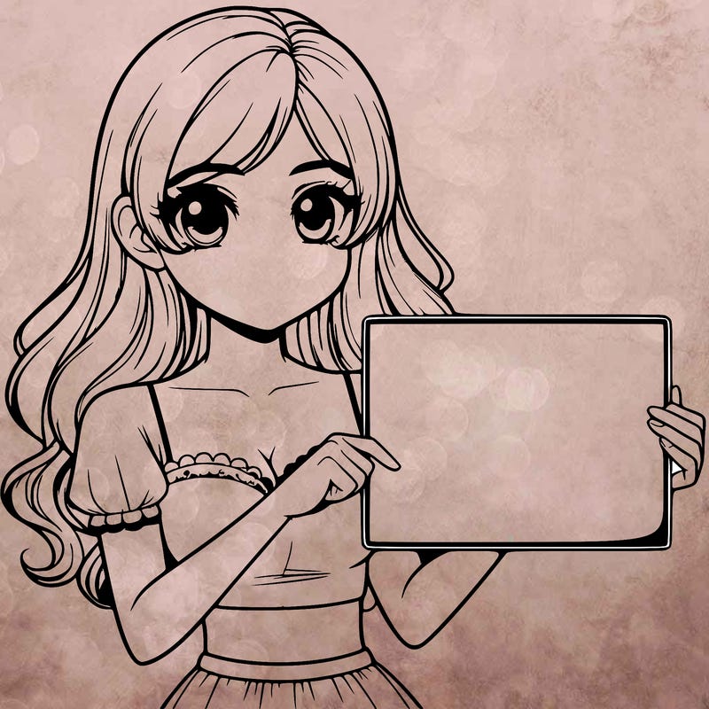 realistic pretty girl holding blank sign