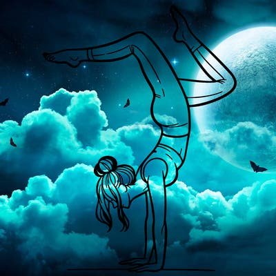 a woman doing a handstand