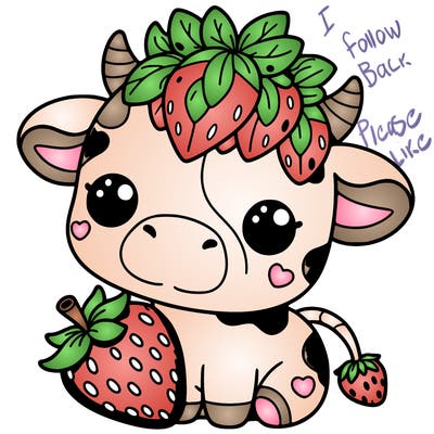 cute strawberry cow