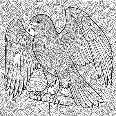 Discover the intricate beauty of our Zentangle Hawk coloring page, featuring a majestic hawk adorned with captivating patterns. Perfect for a relaxing and creative coloring session, this design promises hours of artistic engagement.