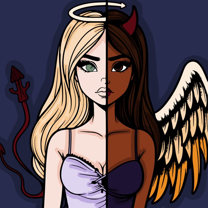 devil vs angel realistic girl