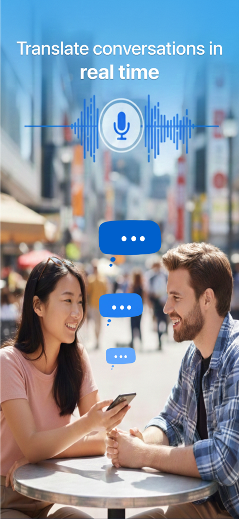 Translate AI - Translator - Two people using Translate AI for real-time voice translation