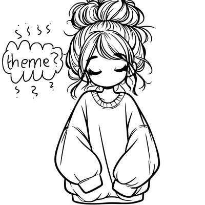 girl with baggy sweatshirt and messy bun