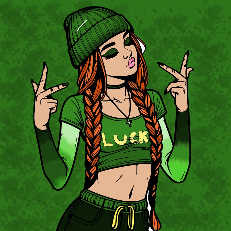 realistic teenage girl with braids and a beanie and crop top doing 🫶🏼