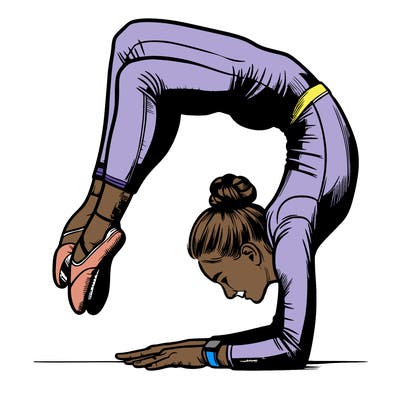 realistic girl doing gymnastics