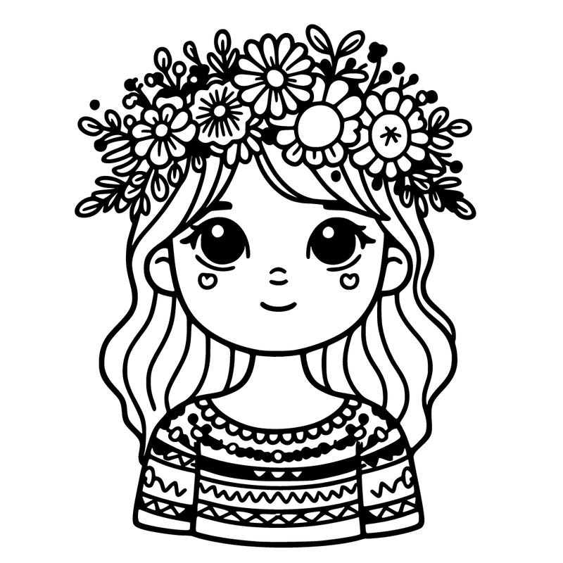 girl with flowers crown