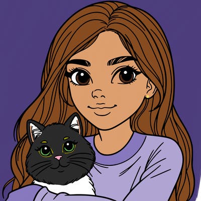 young woman with cat