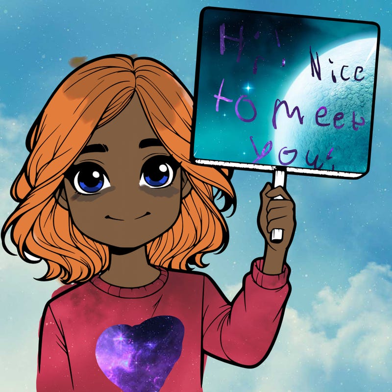 realistic girl holding up a sign