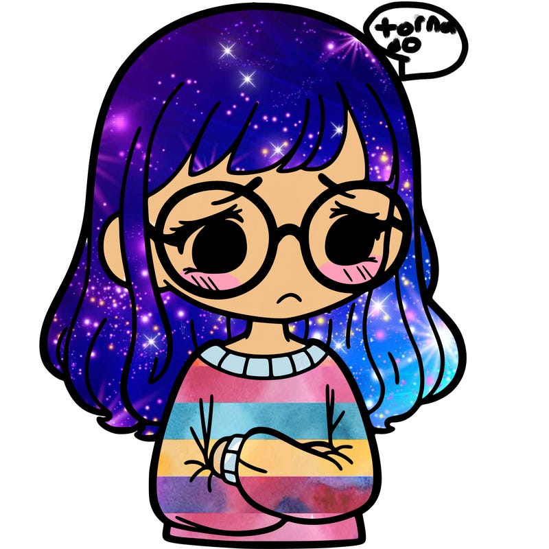 sad girl with glasses on