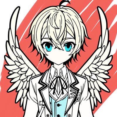 anime boy with wings