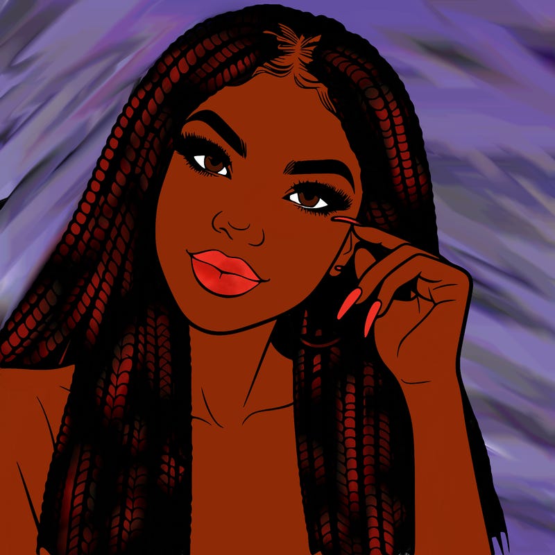 beautiful woman with box braids