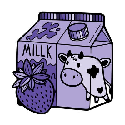 strawberry cow milk carton