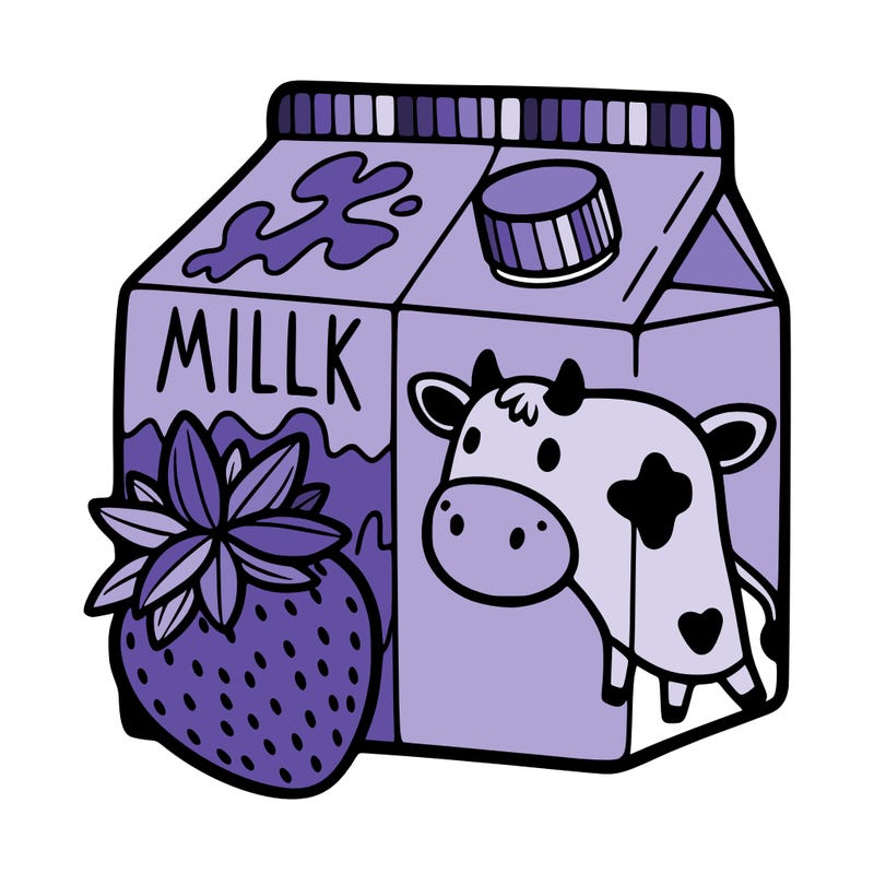 strawberry cow milk carton