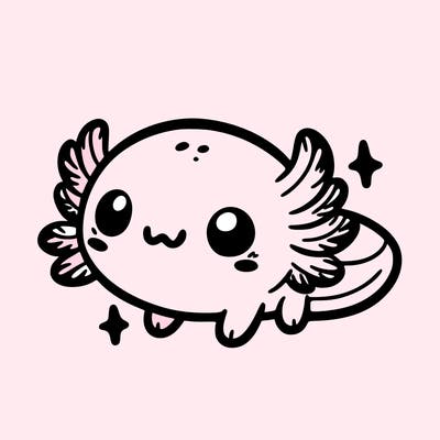 cute easy baby axolotl