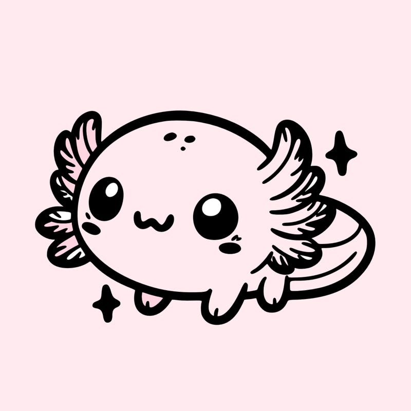 cute easy baby axolotl