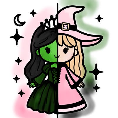 split princess and witch
