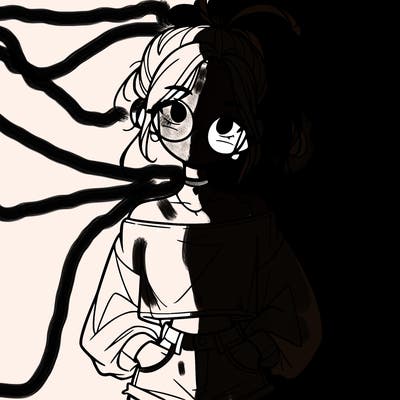 girl with a messy ponytail glasses a baggy crop top and jean shorts