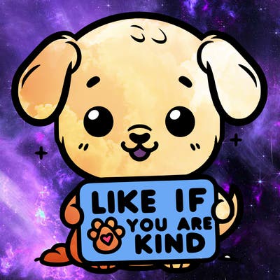 make a sign that says like if you are kind with a cute little dog