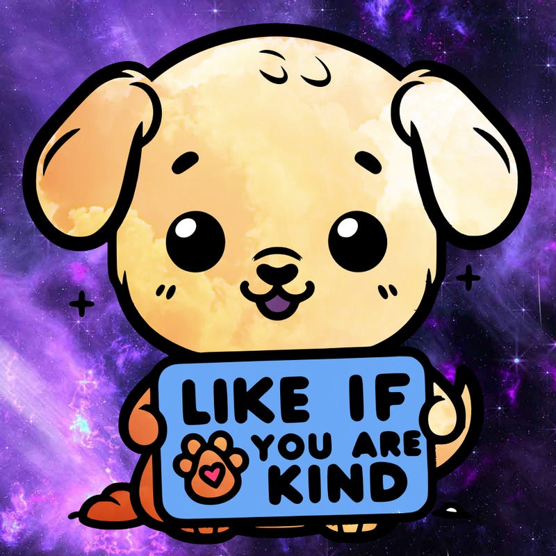 make a sign that says like if you are kind with a cute little dog