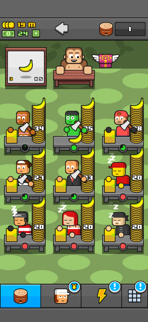 Make More! - A monkey boss overseeing factory workers in the Make More idle game.