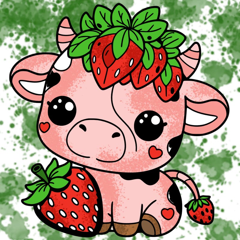 cute strawberry cow