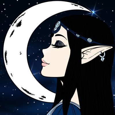 a realistic moon elf