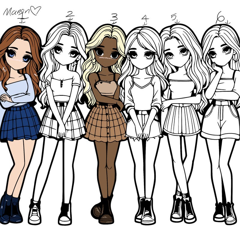 a group of girls realistic