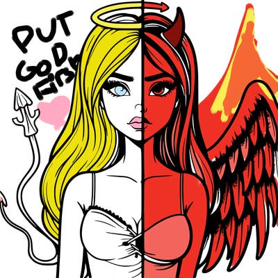 devil vs angel realistic girl